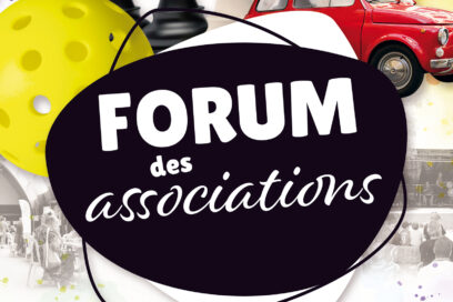Zoom sur le titre de l'affiche du forum des associations du Pays de l'Ourcq. - Agrandir l'image, fenêtre modale