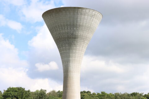 Vue du réservoir d’eau potable du Pays de l’Ourcq à Dhuisy