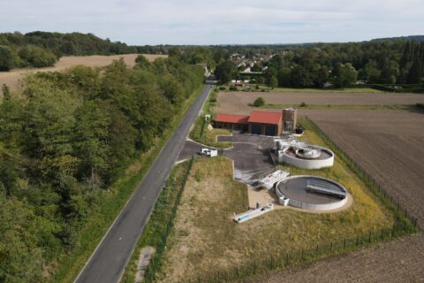 Vue aérienne de la station d'épuration de Congis-sur-Thérouanne