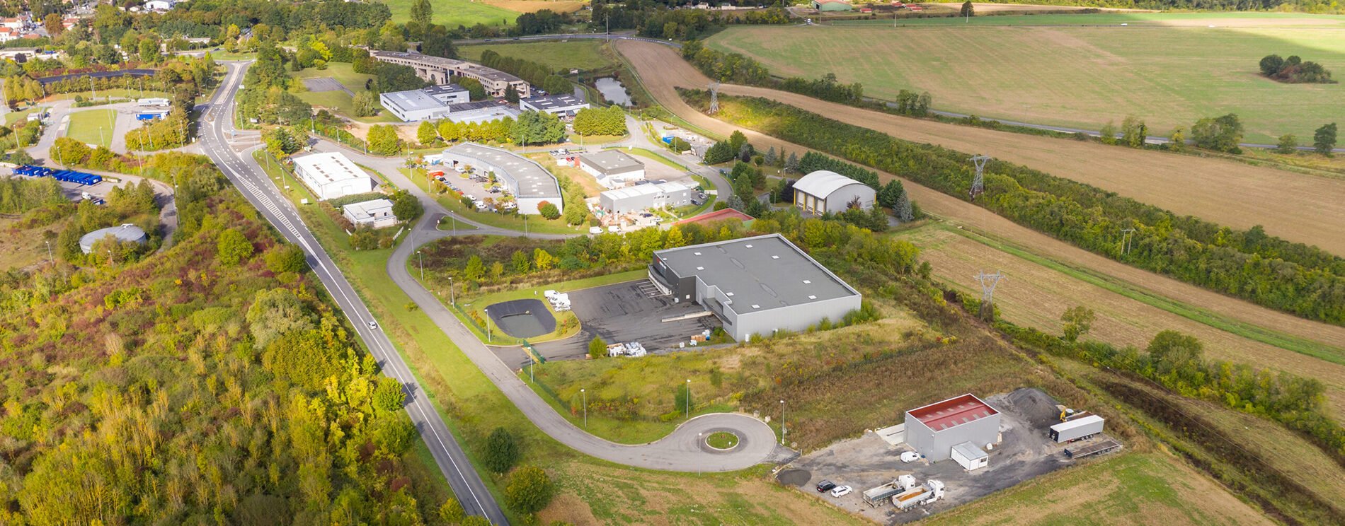 Vue aérienne de la zone de Grand Champ située à Ocquerre