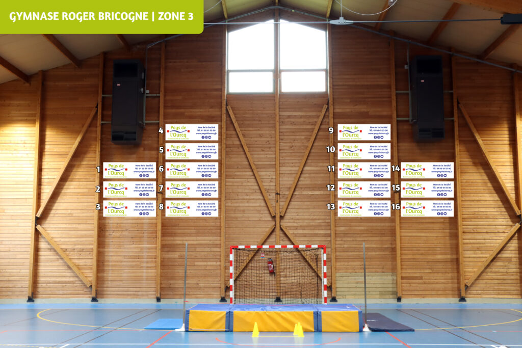 Emplacements publicitaires - Gymnase Roger BRICOGNE (Zone 3) - Agrandir l'image, fenêtre modale